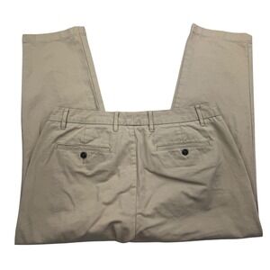 Peter Manning Pants Mens 35x26 Khaki Classic Fit Chinos Beige Flat Front Cotton